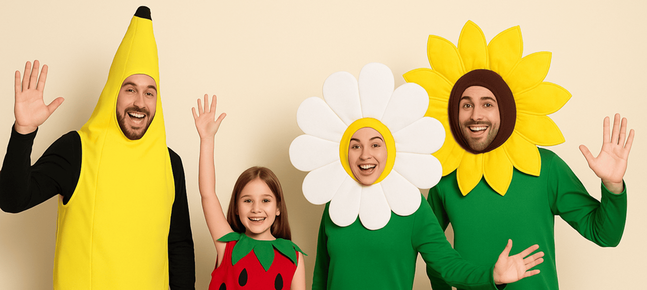 Disfarces de Frutas e Flores: Dê Vida à Sua Fantasia com Cor e Alegria