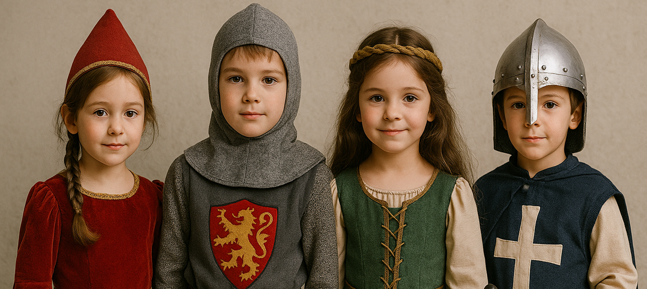 Viagem no Tempo: Trajes de Época para Pequenos Cavaleiros e Heróis Históricos