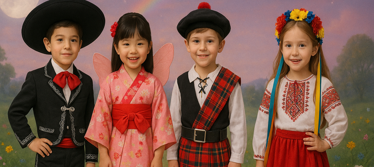 Exploração Cultural para os Pequenos: Fantasias Inspiradas em Diversas Nações
