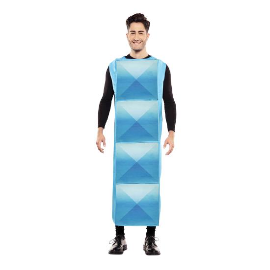 Fato de Tetris ciano adulto Fato de Tetris ciano adulto