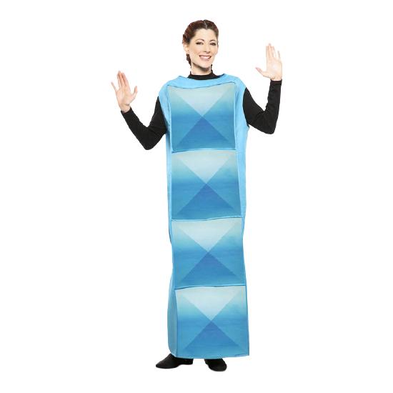 Fato de Tetris ciano adulto Fato de Tetris ciano adulto