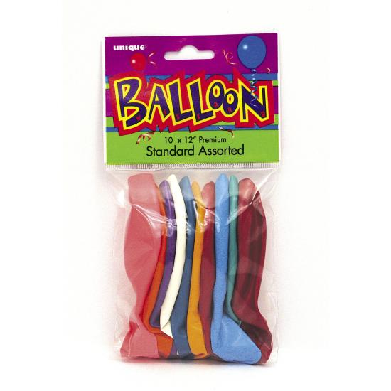 10 globos colores variados (30 cm) - Línea Colores Básicos