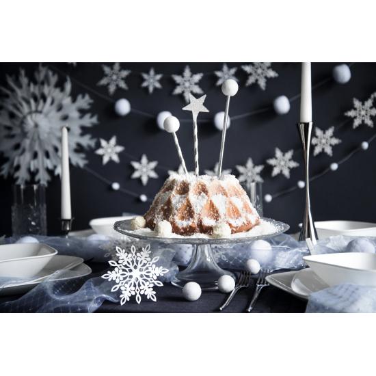 10 pajitas con rayas plateadas de papel - Trick or Treat Collection