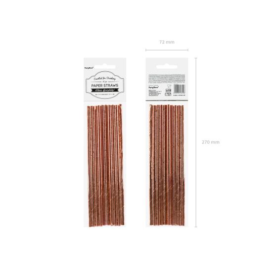 10 pajitas oro rosas de papel - Tropical Wedding