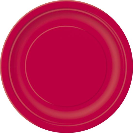 16 platos rojo rubí (23 cm) - Línea Colores Básicos