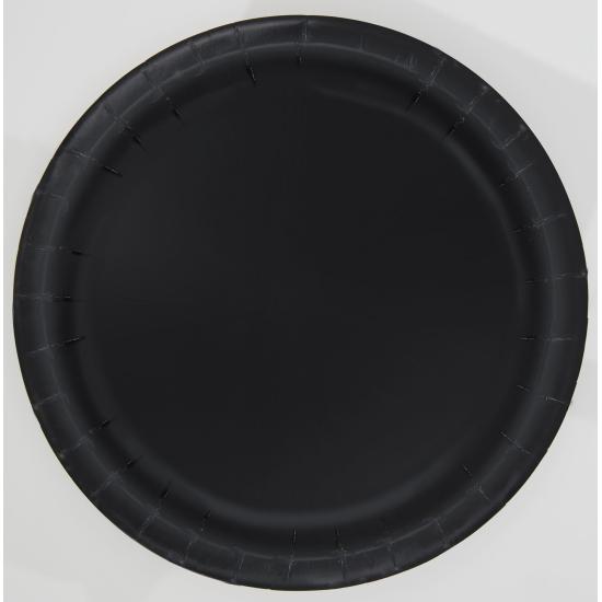 20 platos pequeños negros (18 cm) - Línea Colores Básicos