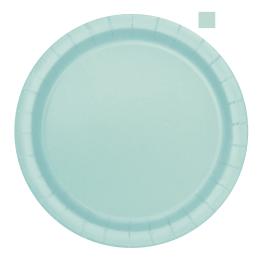 20 platos pequeños verde menta (18 cm)