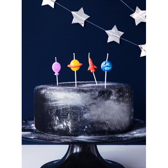 4 velas de cumpleaños - Space Party