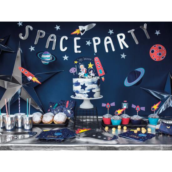 5 guirnaldas colgantes con figuras del espacio - Space Party