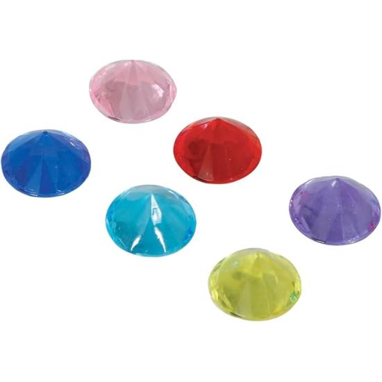 50 Diamantes Decorativos Multicoloridos (1,5 cm) - Acessórios para Festas e Eventos