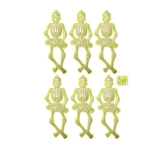 6 esqueletos fluorescentes Halloween 6 esqueletos fluorescentes Halloween