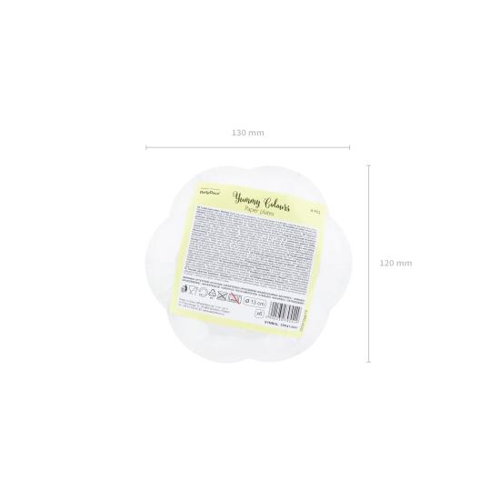 6 platos amarillo pastel con borde dorado "Always be positive" de papel (13 cm) - Yummy