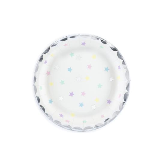 6 platos con estrellas de colores (18 cm) - Unicorn Collection