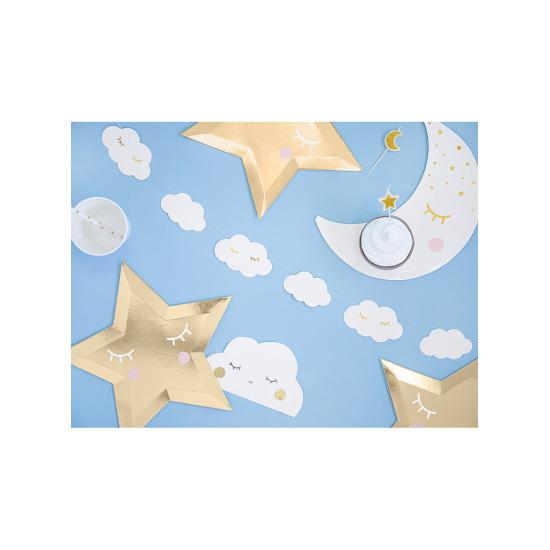 6 platos con forma de estrella con pestañas y coloretes (27cm) - Golden Sky