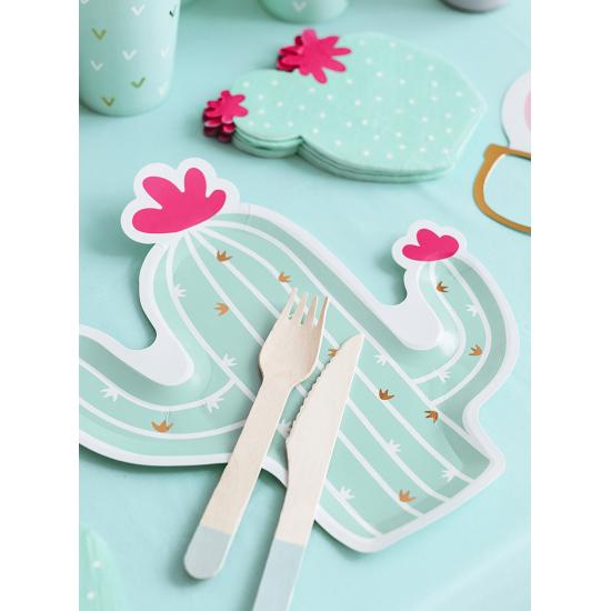 6 platos de cactus (23 cm) - Llama Party