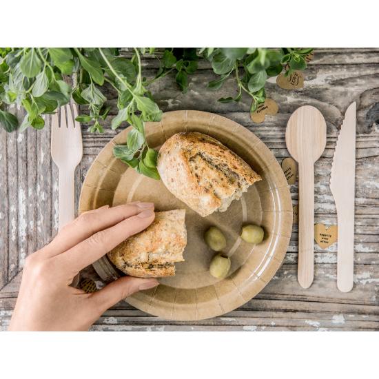 6 platos de papel Kraft - Natural Wedding (18 cm)