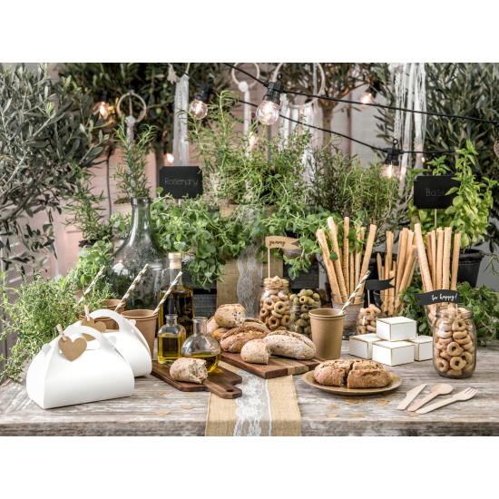 6 platos de papel Kraft - Natural Wedding (23 cm)