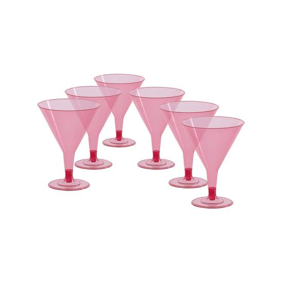 6 vasos de cocktail rosas (125 ml)