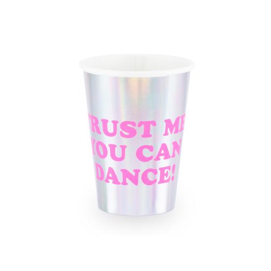 6 vasos holográficos con texto variado de papel - Electric Holo