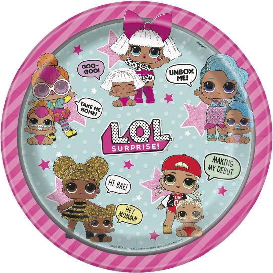 8 platos LOL Surprise (23cm) - LOL Friends