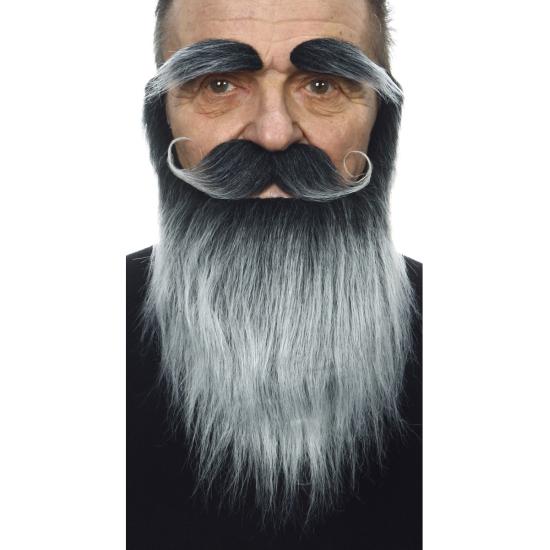 Bigote con barba y cejas canoso Bigote con barba y cejas canoso