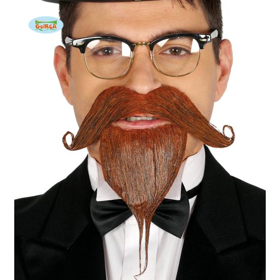 Bigote y perilla grande castaño para adulto Bigote y perilla grande castaño para adulto