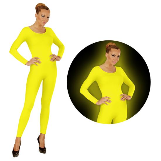 Body amarelo fluorescente para mulher