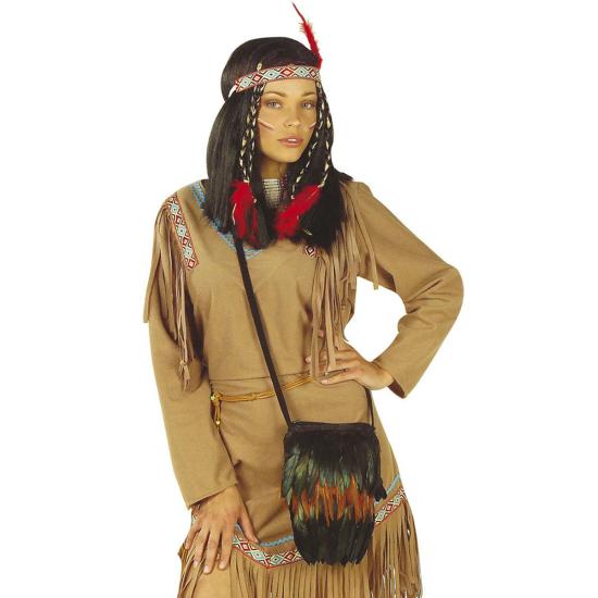 Bolsa de indio con plumas para adulto Bolsa de indio con plumas para adulto
