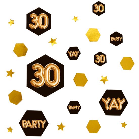 Confeti para mesa "30" - Glitz & Glamour Black & Gold