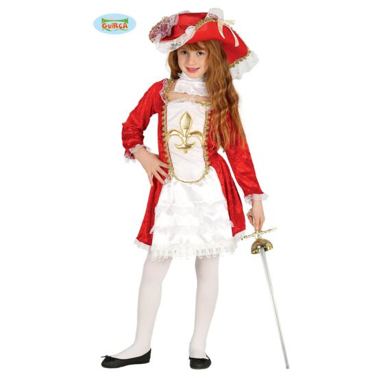 Disfraz de mosquetera roja para niña Disfraz de mosquetera roja para niña