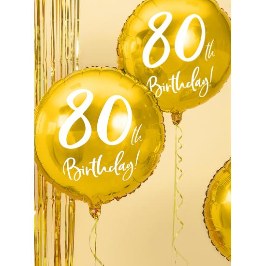 Globo 80 th Birthday dorado (45 cm)