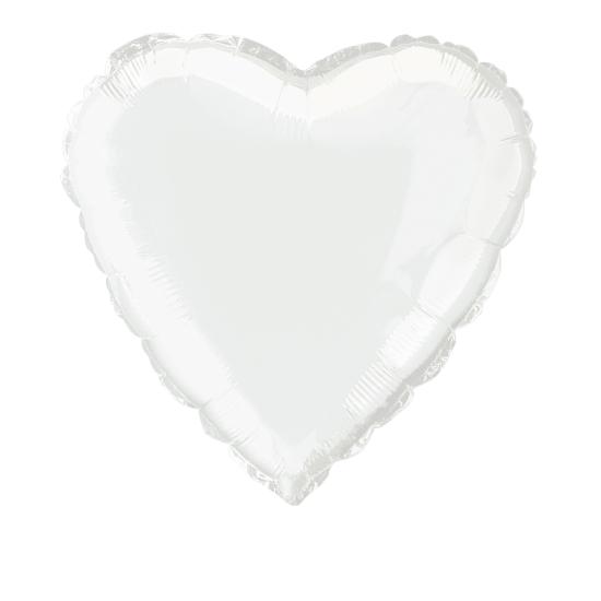 Globo de foil con forma de corazón blanco