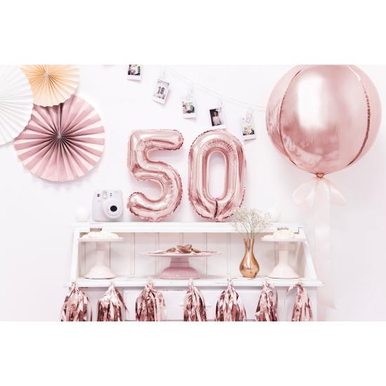 Globo foil "0" oro rosa (35 cm)