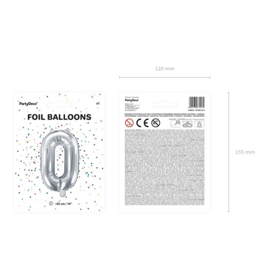 Globo foil "0" plateado