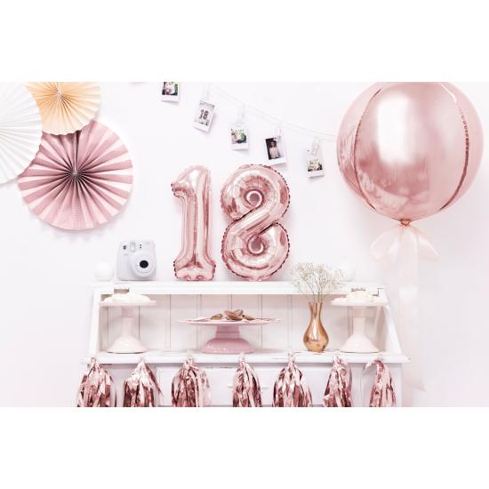 Globo foil "1" oro rosa (35 cm)