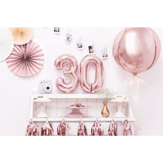 Globo foil "3" oro rosa (35 cm)