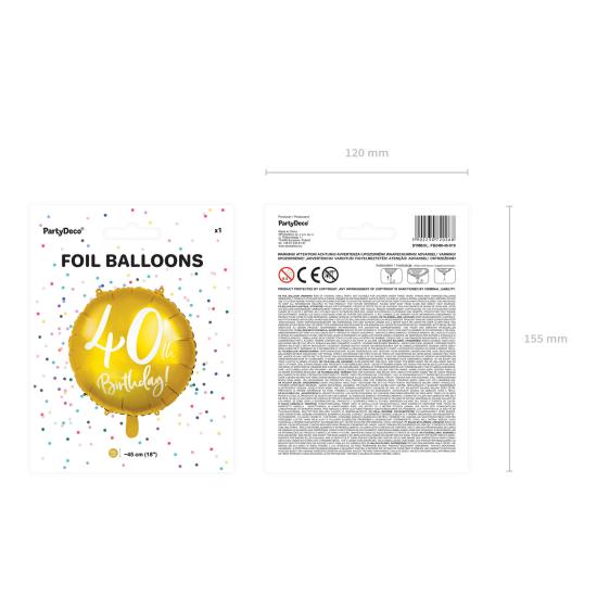 Globo foil "40" dorado