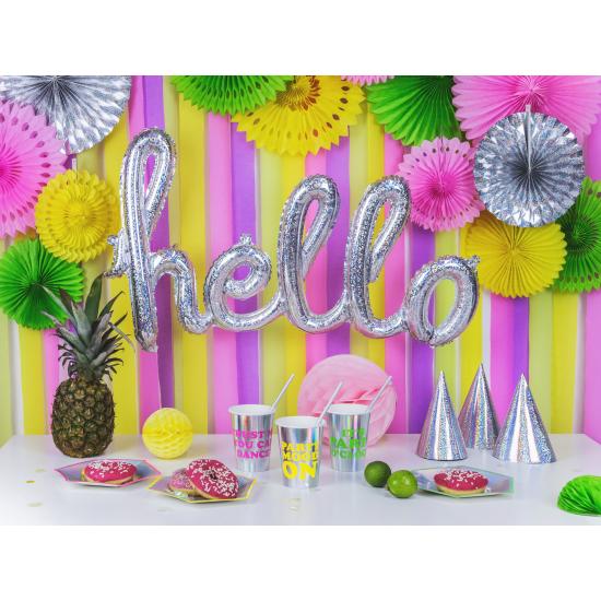 Globo foil "Hello" plateado