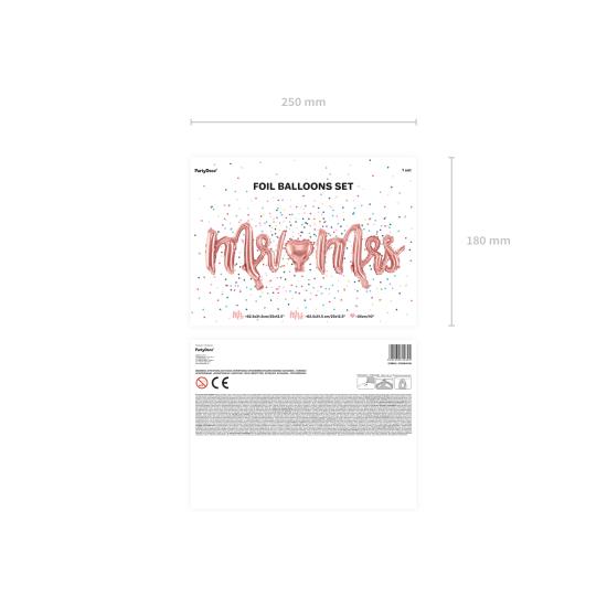 Globo foil "Mr Mrs" oro rosa