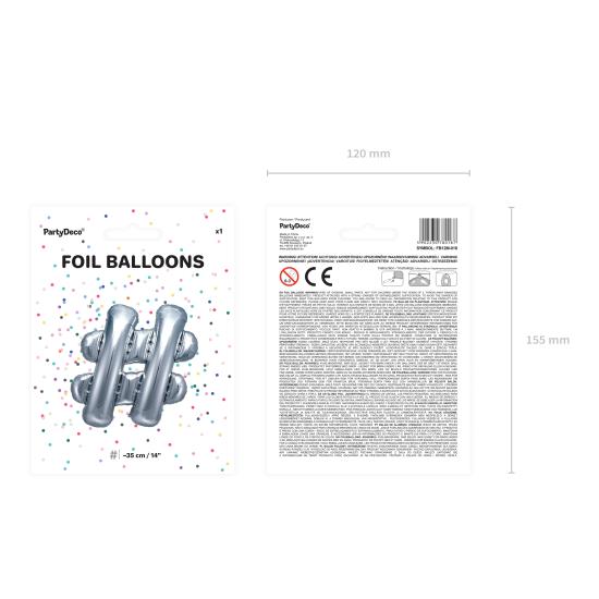 Globo foil hashtag plateado