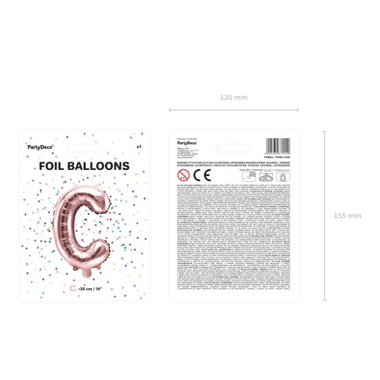 Globo foil letra C oro rosa
