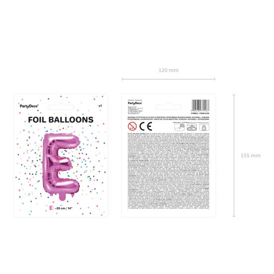 Globo foil letra E rosa oscuro