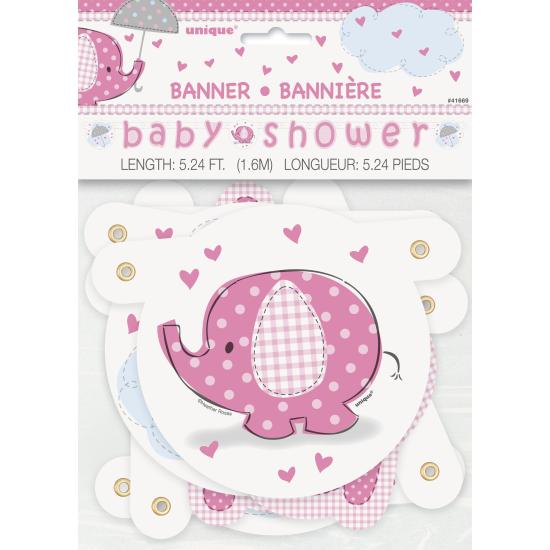 Guirnalda Baby Shower rosa - Umbrellaphants Pink