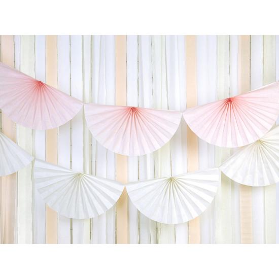 Guirnalda de abanicos de papel decorativos blanco