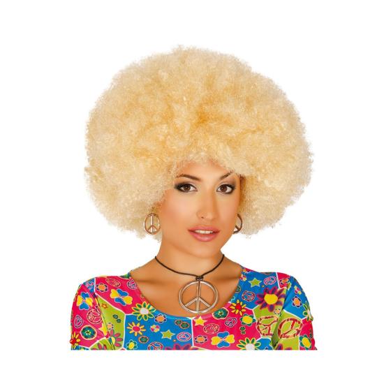 Peluca afro rubia para mujer