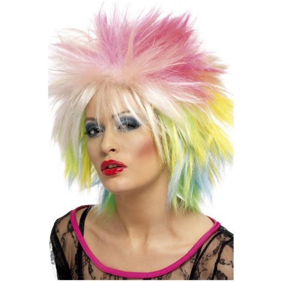 Peluca años 80 multicolor