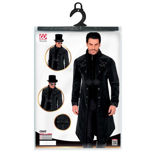 Fraque gótico masculino de veludo steampunk, fantasia de carnaval e cosplay de Halloween Fraque gótico masculino de veludo steampunk, fantasia de carnaval e cosplay de Halloween