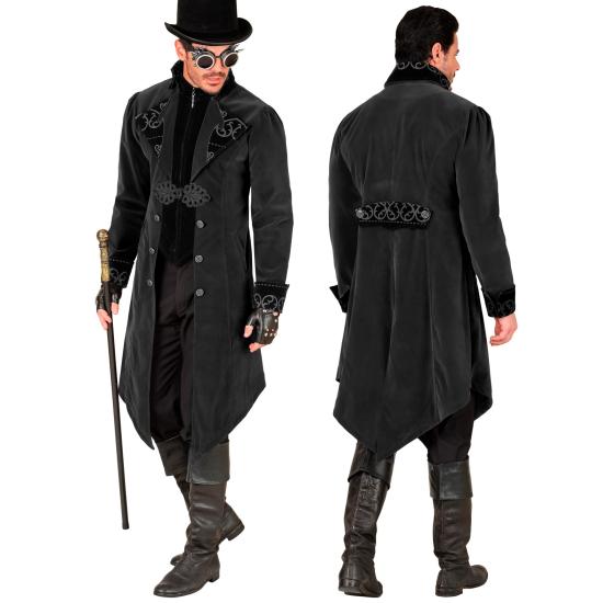 Fraque gótico masculino de veludo steampunk, fantasia de carnaval e cosplay de Halloween Fraque gótico masculino de veludo steampunk, fantasia de carnaval e cosplay de Halloween