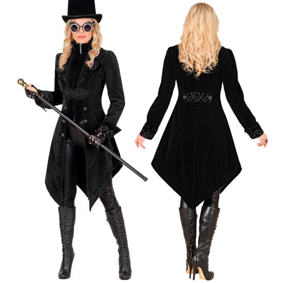 Casaco gótico feminino de veludo steampunk, fraque, carnaval, halloween, cosplay