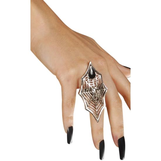 Aranha Gótica de Pedra Negra e Anel de Teia de Aranha.